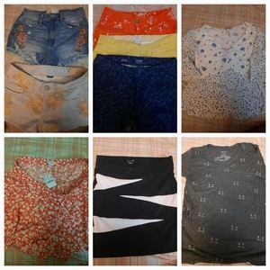 Bulk Wholesale Resell Lot 9 SHORTS SKIRT SKORT TOPS Med Teen Junior Tween Miss